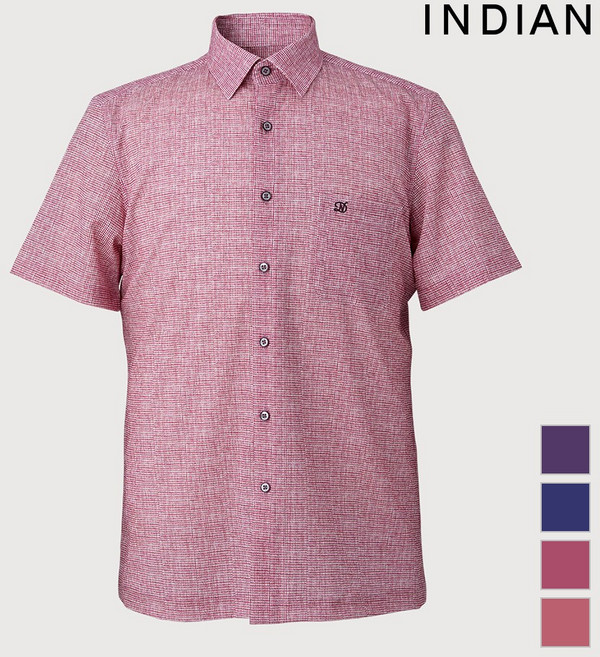 [INDIAN] 써커 솔리드 미니멀패턴 셔츠_ MITNSXM3101