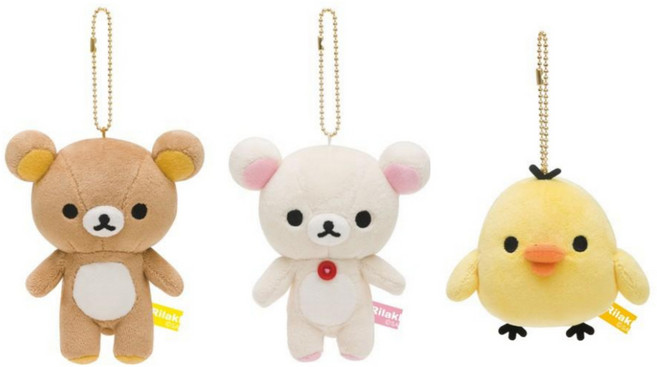 산엑스 리락쿠마 스텐다드 부라사게 봉제인형 키링 키홀더, 1개, 코리락쿠마