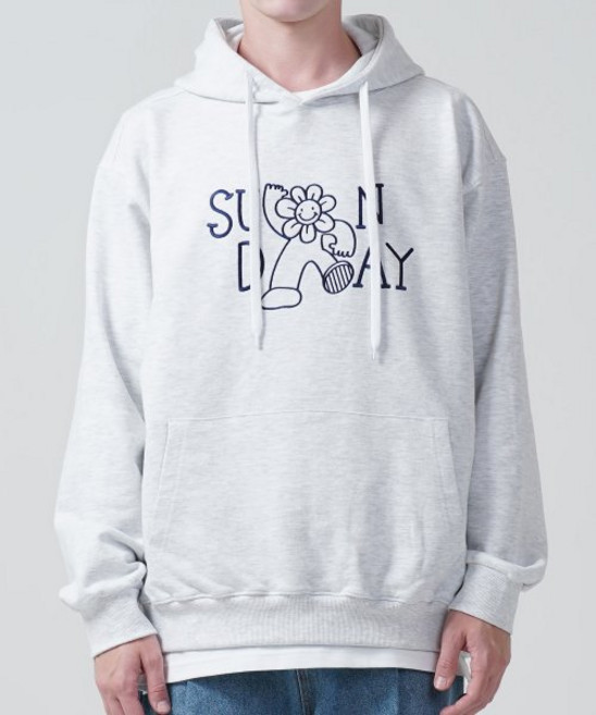 GAKKAI UNIONS 선데이 후드 티 화이트 멜란지 GU14863-WM 418222