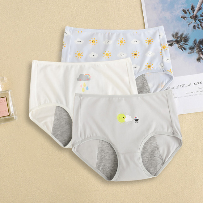 플랜와이 여학생 생리 샘방지 위생팬티 3종세트