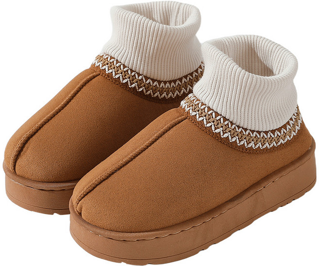 Beranmey 숏부츠 털신발 퍼안감 스웨이드 슬리퍼 방한화 겨울 앵클토시 실외화 슈즈