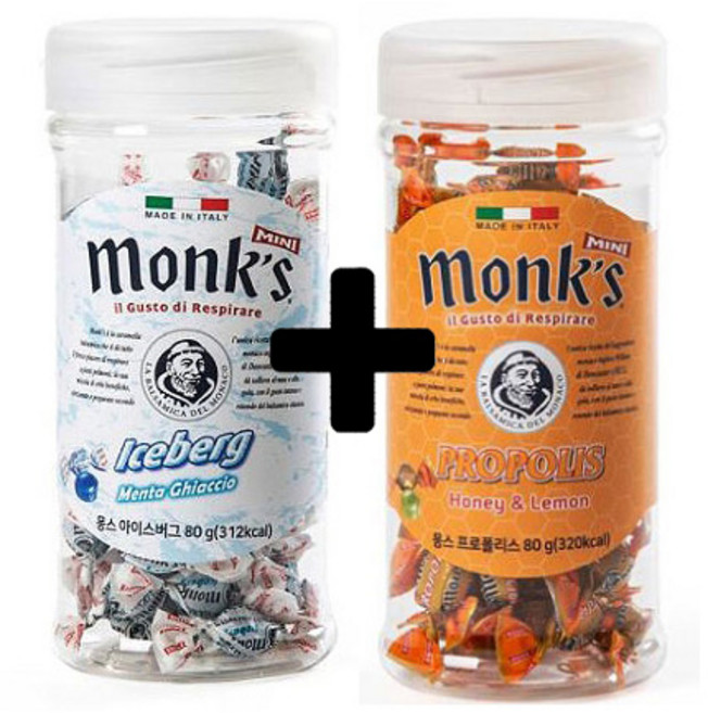 [서원] 몽스 아이스버그캔디 80g+프로폴리스캔디 80g 2개세트 허브캔디 목캔디 허브사탕, 1개, 80g