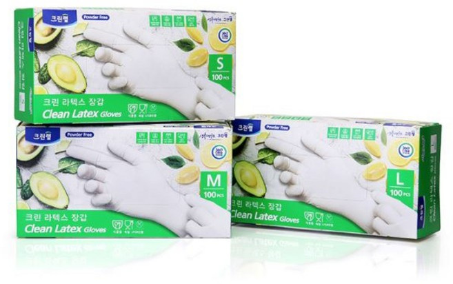 크린랩 크린 라텍스장갑 (중) 100매, 1개