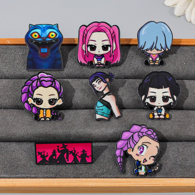 케이팝 데몬 헌터스 캐릭터 금속뱃지 세트 루미 미라 조이 까치호랑이 캐릭터 뱃지XT-971478-769893