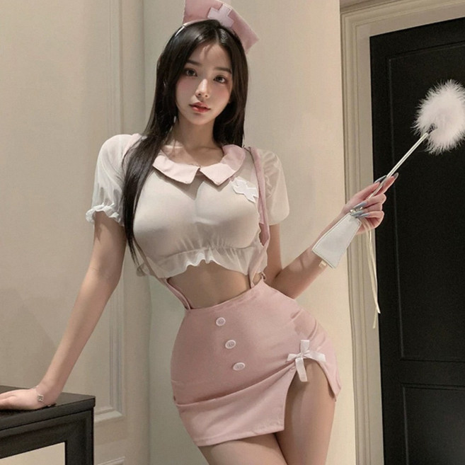 霏慕 護士角色扮演服裝, 粉色, 1套