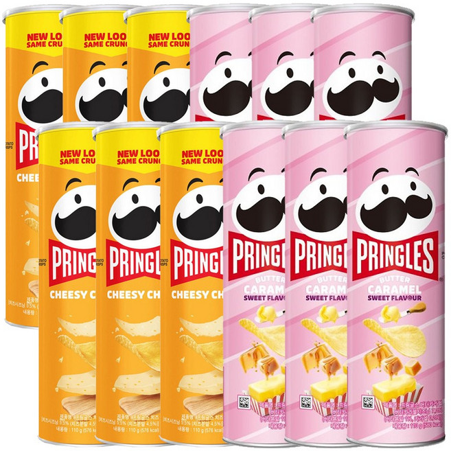 프링글스 110g X 12개입 [6개+6개] 골라담기 4종 -T.C, 12개, 치즈맛+버터캬라멜