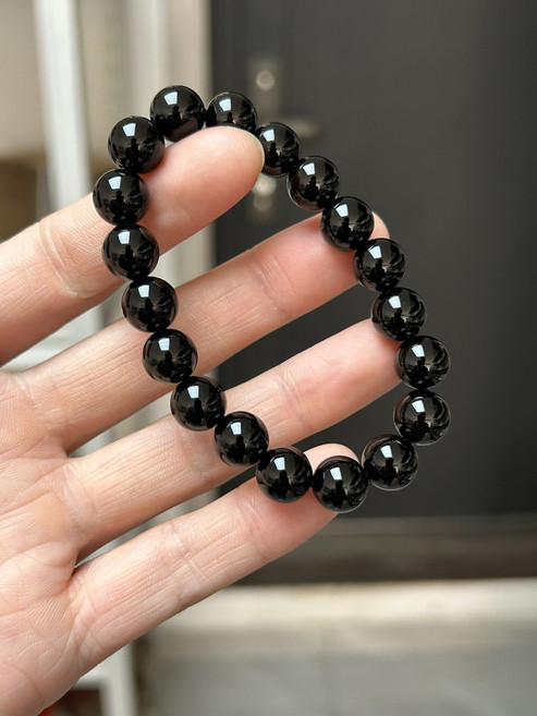 天然黑瑪瑙手串 10mm