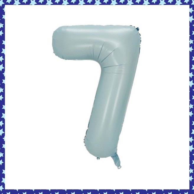 파티브로 32인치(=70cm) 파스텔 숫자풍선 생일 기념일 포토존 꾸미기, 숫자7, 2개, 베이비블루