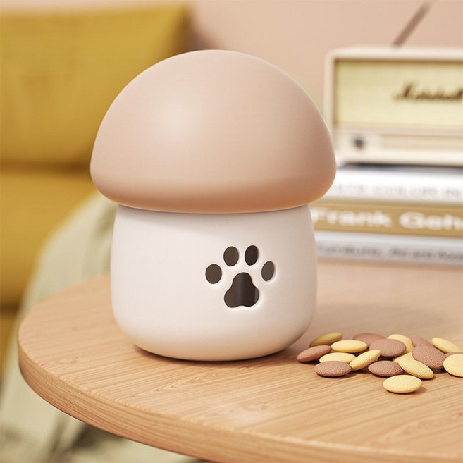 FURENDO 강아지 버섯 노즈워크 급식 장난감 실리콘 소재 놀이형 간식 디스펜서, 1개, 카키색