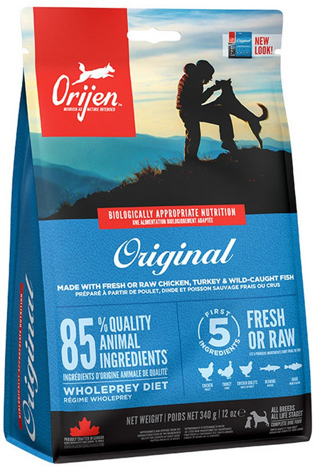 Orijen 歐睿健 台灣公司貨 Dog 成犬 無穀配方乾飼料, 鮮雞, 340g, 1袋
