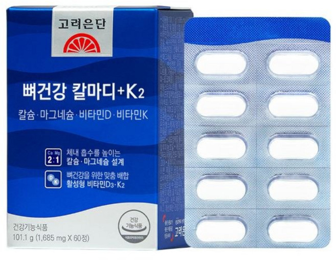 고려은단 뼈건강 칼마디+K2 칼슘 마그네슘 비타민D 비타민K2, 120정, 1개