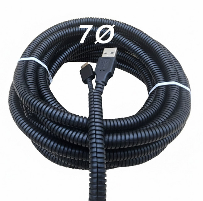 이음케이블 국산 CD관 콜게이트튜브 가름형 반려동물보호튜브 강아지 고양이전선 전선보호튜브 케이블정리 전기선 배선 자동차배선 절연주름관 (전기절연테이프 사은품), 7파이, 1개, 블랙(5미터)