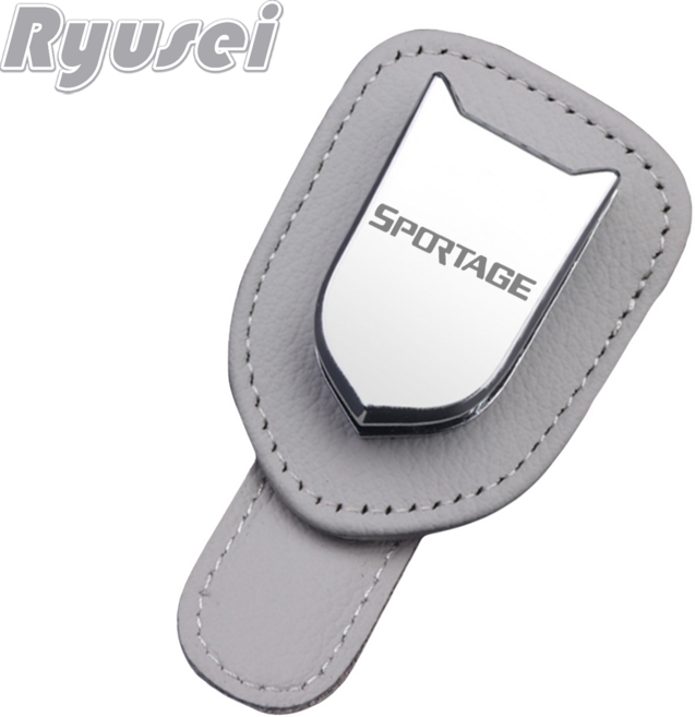 Ryusei 자동차 선글라스 클립 선바이저 썬글라스 안경 카드 2 in1 수납 거치대 무료각인 기아 호환 쏘렌토 카니발 스포티지 K8 셀토스 모닝 레이 R038, 1개, Sportage-그레이