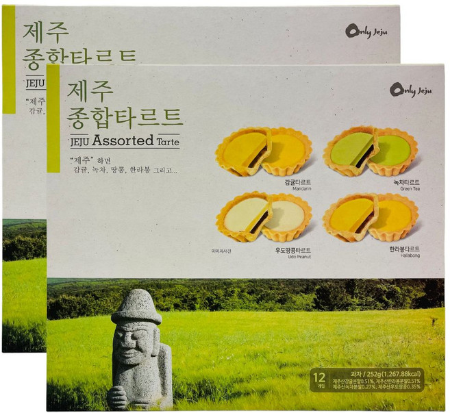 제주 종합 타르트 12개입x2박스 세트 먹거리 쿠키 여행 선물 기념품, 2박스, 252g