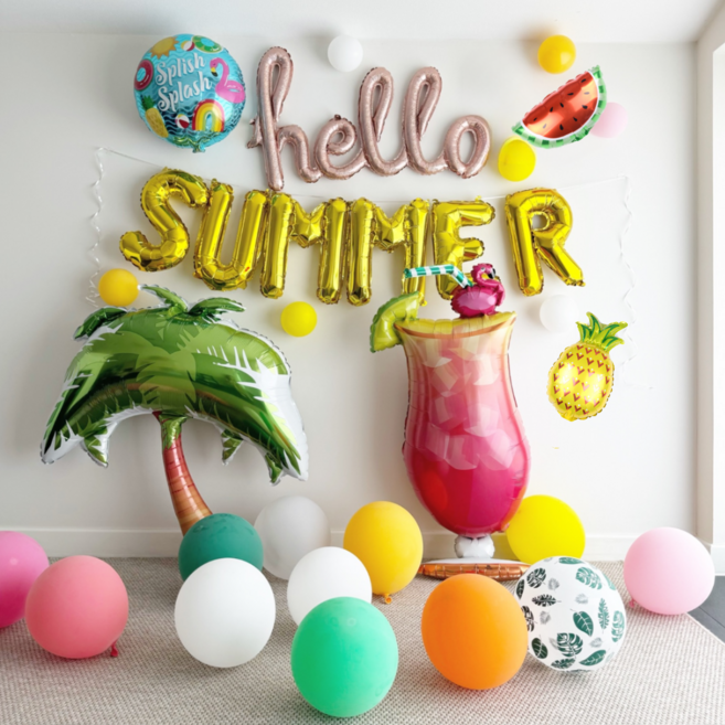 여름 풍선 여름행사 포토존 풍선세트 2024, 1세트, 2. 팜트리와 썸머 칵테일