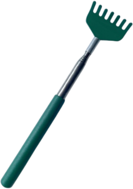 不鏽鋼伸縮抓癢棒 抓癢按摩二合一, 綠色 五段伸縮不求人, 1個