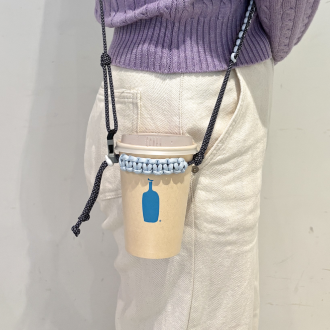 [위드버디] 텀블러스트랩 뻬이따이 대만 드링크백 컵홀더 텀꾸 빼이따이 베이따이(연장스트랩o), 1개, 네이비