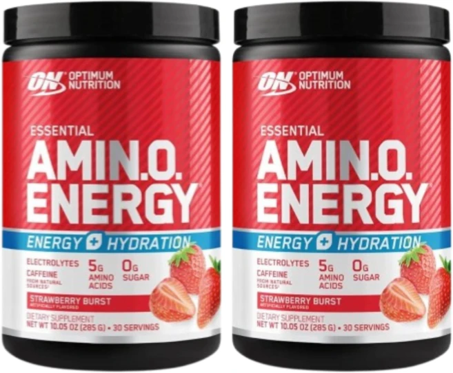 Optimum Nutrition 아미노 에너지 파우더 플러스 하이드레이션 BCAA 스트로베리 버스트 30회분 2개, 285g - 쿠팡
