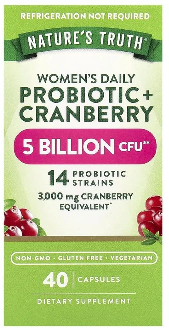 네이처스트루스 유산균 여성 프로바이오틱 50억CFU 크랜베리 비건 캡슐 40정 - 쿠팡