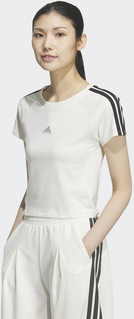 아디다스 ADIDAS 퍼포먼스 우먼스 댄스 베이비 티 크롭티 크롭반팔티 크롭반소매티 짧은반팔티 짧은반소매티 여성반팔티 삼선반팔 삼선반팔티 슬림핏 KS0276
