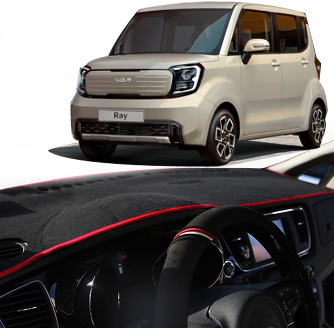 제트비 베이직 대쉬보드 커버 신형 더뉴레이 (22년9월~현재), 신형더뉴레이(22년9월~현재), 블랙원단-레드라인 K-167