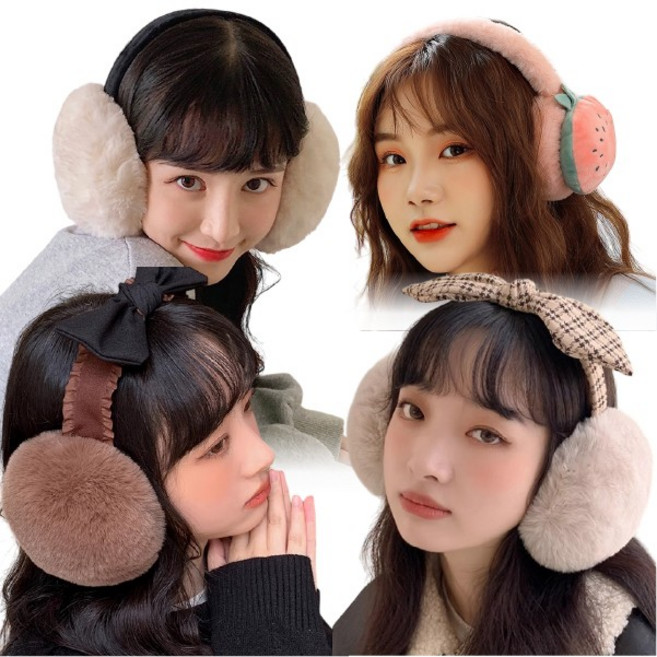 [지앤지] 겨울방한귀마개 목도리 15종 패딩목도리/과일귀도리/머리띠귀마개