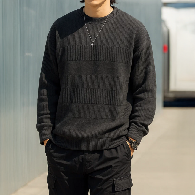 데일로엔 남자 오버핏 스웨터 맨투맨 긴팔 티셔츠