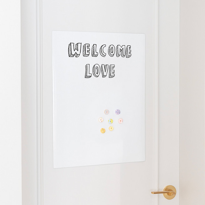 키룸 찰떡보드 붙이는 화이트보드 유아자석칠판 무광용 부착타입, 사각모양, 아이보리