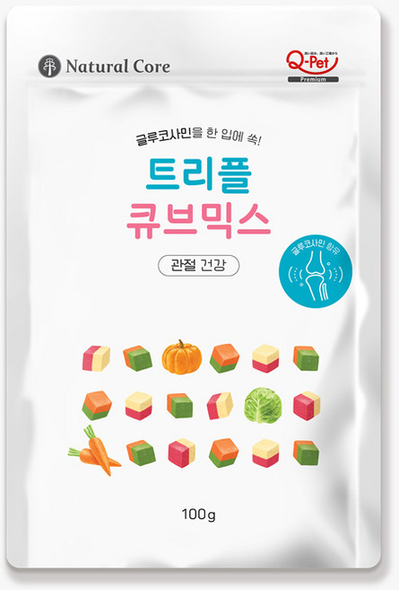 네츄럴코어 트리플 믹스 큐브 관절 건강 (유통기한 2026-11-15), 1개, 100g, 글루코사민