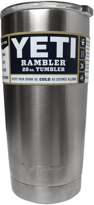 YETI Rambler 591.5ml (20온스) 스테인리스 스틸 진공 절연 텀블러와 뚜껑, 591.5ml(20온스)