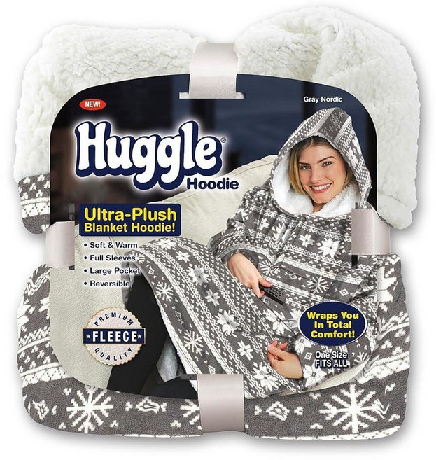 ONTEL 미국매장정품+ 허글후디 울트라 플러시 담요 차콜 그레이 프리 사이즈 1710363