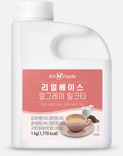 흥국 리얼베이스 얼그레이 밀크티 1kg 아이스박스 포장, 1개
