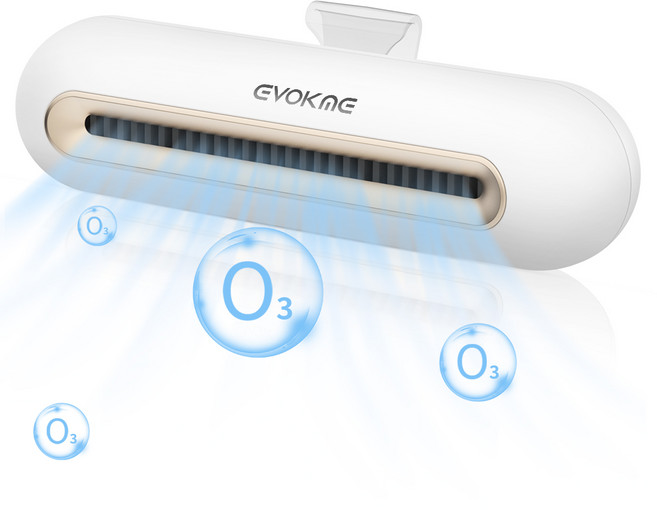 EVOKME 냉장고 항균탈취기 스마트 냄새제거기 소형공기청정기 전동 탈취기계 미니 냉장고정화기 반영구 가정용, 화이트