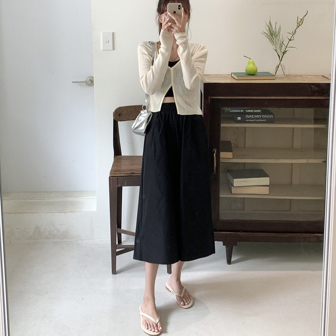 토마토팩토리 여성용 탐나는 바스락 아노락 스트릿 7부 스커트 팬츠