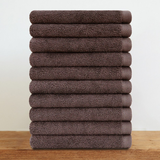 쉬라즈리빙 더소프트 업소용 다용도 미용타월 90g, 10개, 갈색