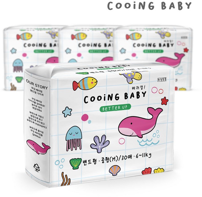 Cooing 쿠잉 베러업 밴드형, 중형(M), 120매