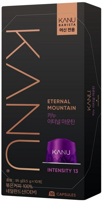 카누 바리스타 머신 전용 캡슐커피 이터널마운틴, 9.5g, 10개입, 3개