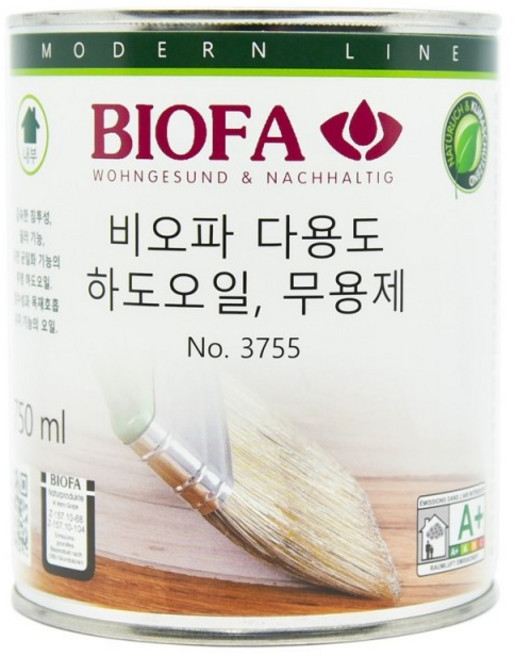 비오파 하도오일 3755 (무용제) 강력한 침투와 흡수력 목재 재질 강화 무용제 하도오일, 375ml, 1개
