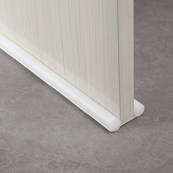 지구봄 문틈 소프트 쿠션 외풍 바람 불빛 차단 끼임 방지 방문 틈막이 문풍지, 화이트, 2개