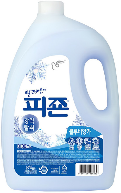 피죤 레귤러 섬유유연제 블루비앙카 본품, 3.1L, 1개