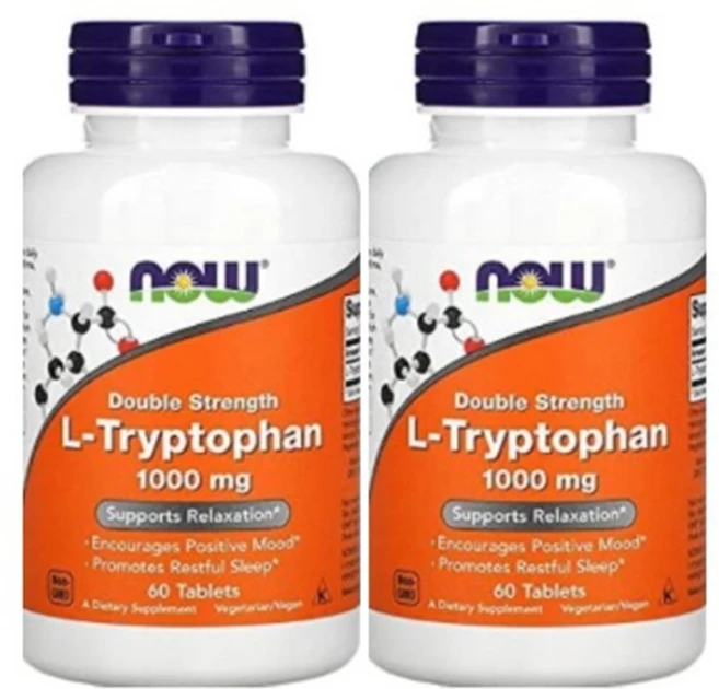 나우푸드 L 트립토판 더블 스트렝스 1000mg 60정 X2병, 2개 - 쿠팡