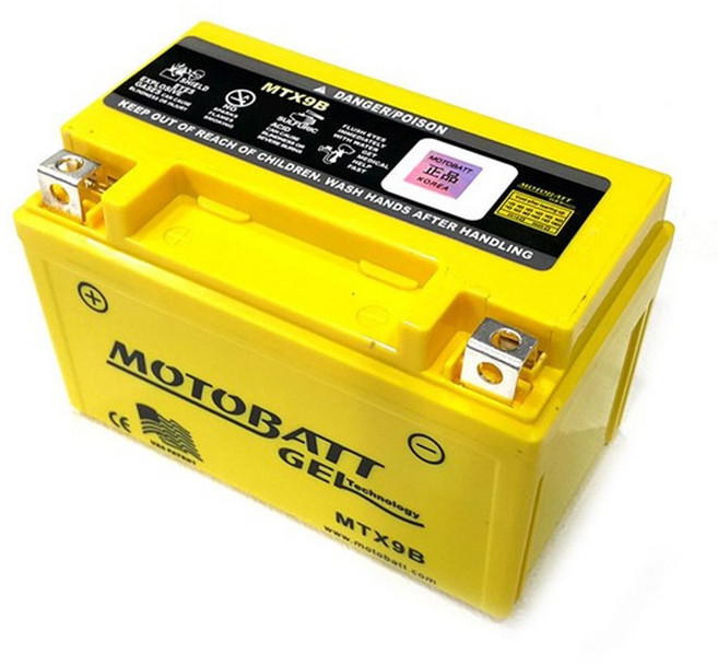 모토뱃젤배터리 어드레스125(05년~)용 모토뱃젤배터리MTX9B(12V9A), 1개