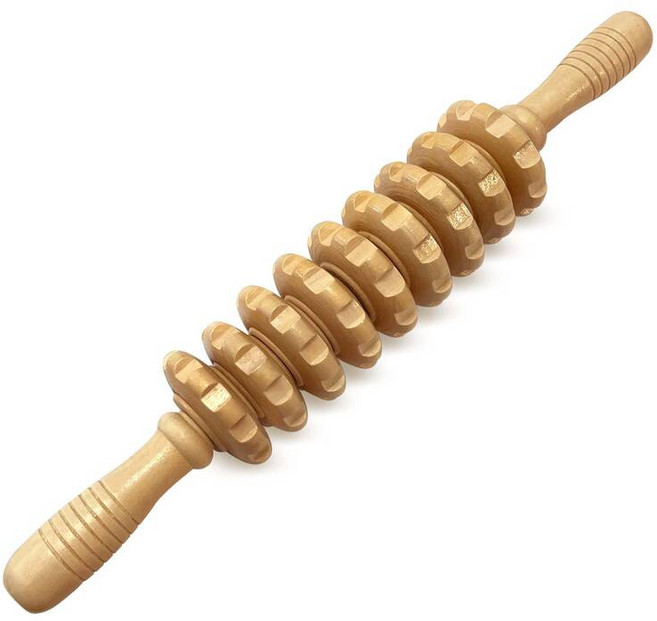 괄사 승모근 마사지 얼굴 나무 롤러 도구 세트 림프 배수 Maderoterapia 키트 바디 Gua Sha 용 수동, 03 1pc-9 roller, 1개