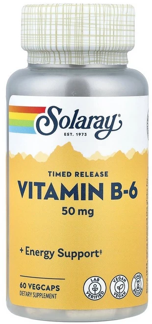 쏠라레이 서방형 비타민B6 50mg 60 베지캡슐, 3개, 60정 - 쿠팡