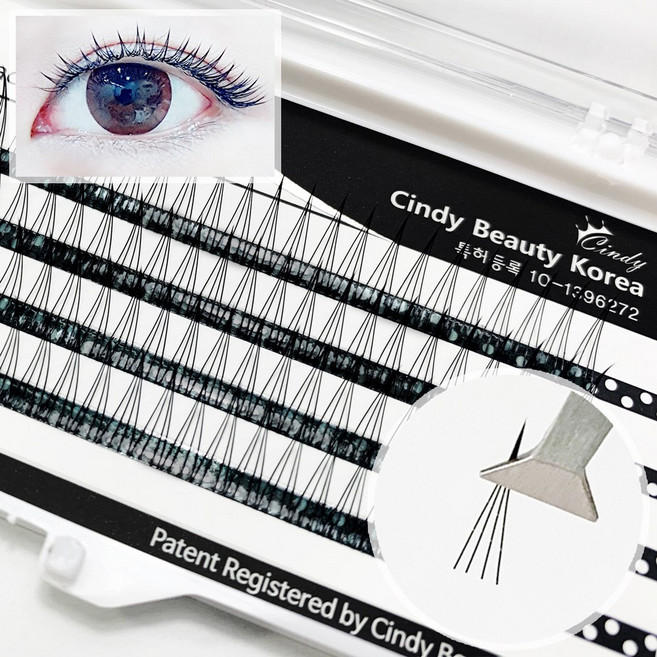 특허받은 원조 A형 미브린 M4 미라클시리즈 네가닥 속눈썹 단품, 1개, JC와 C의 중간컬-10mm