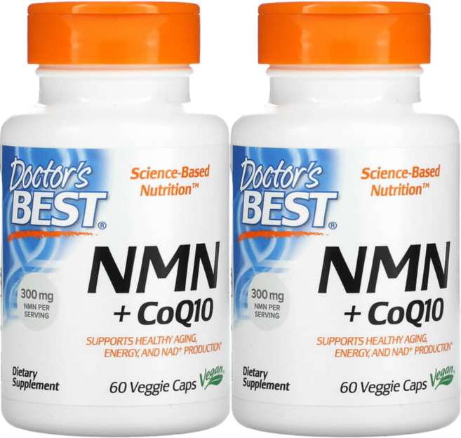 [2병] 닥터스베스트 NMN 300mg 60캡슐 엔엠엔 코엔자임 Q10 유비퀴논 효과, 60정, 2개