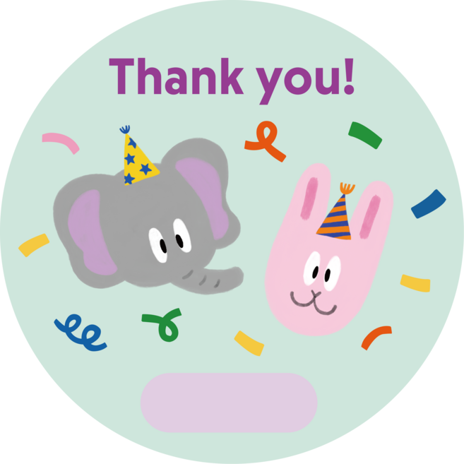 [뽀짝팩토리] 생일 답례 스티커 감사스티커 땡큐 구디백 스티커 30매, 민트