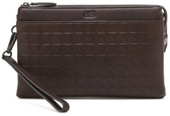 [백화점정품] 닥스 소가죽 패턴디자인 브라운 스타일 이브닝용 레이디스 세련됨 클러치백