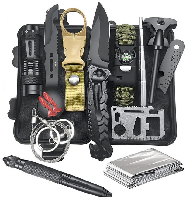서바이벌키트 생존키트 13종세트 재난대비용품, 1개, 혼합색상