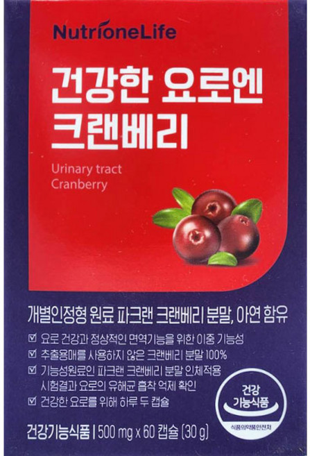 뉴트리원 건강한 요로엔 크랜베리, 60정, 1개
